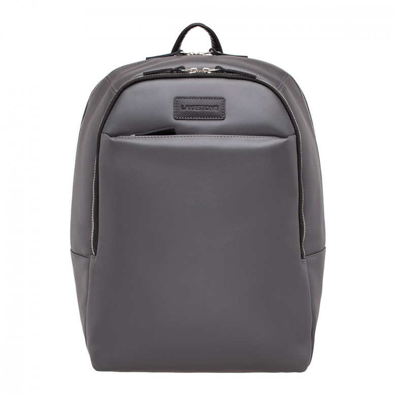 Кожаный мужской рюкзак для ноутбука Lakestone 918304 Faber Grey/Black